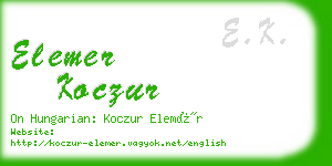 elemer koczur business card